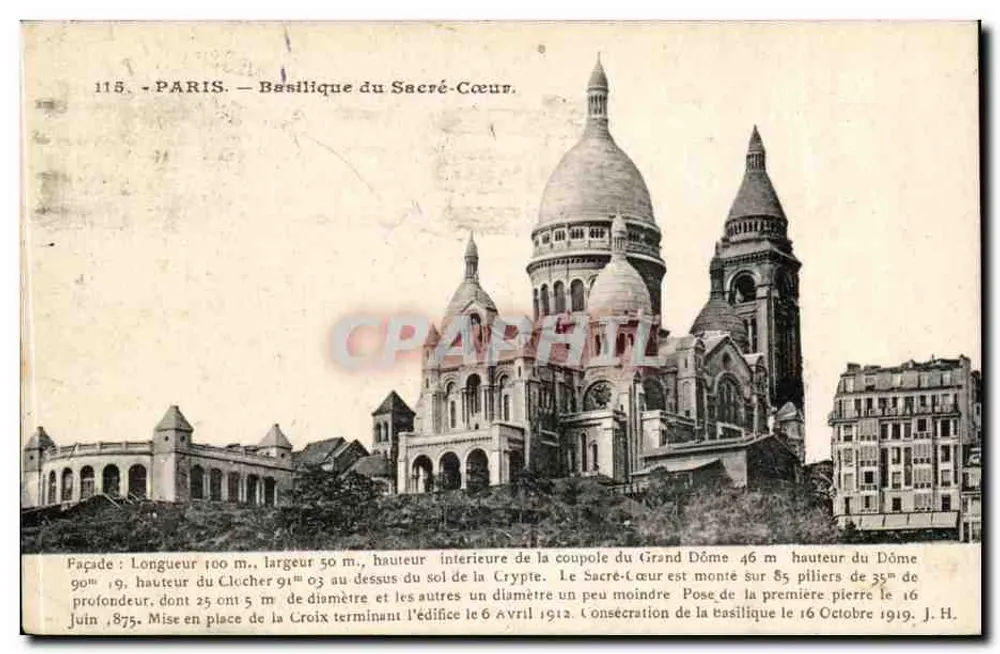 Paris — Basilika des Heiligen Herzens — L. Boisson, Verlag, Nr. 115 - Vorderseite