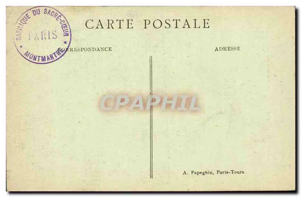 Paris — Die Basilika des Heiligen Herzens mit der Monumentalen Treppe — A.P. n°462 - Rückseite