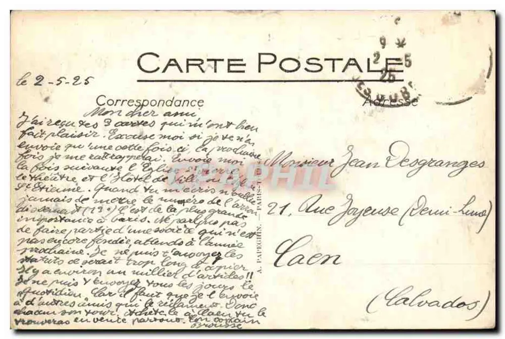 Paris — Le Grand Palais — A. P. (Verleger) n°71 - Rückseite
