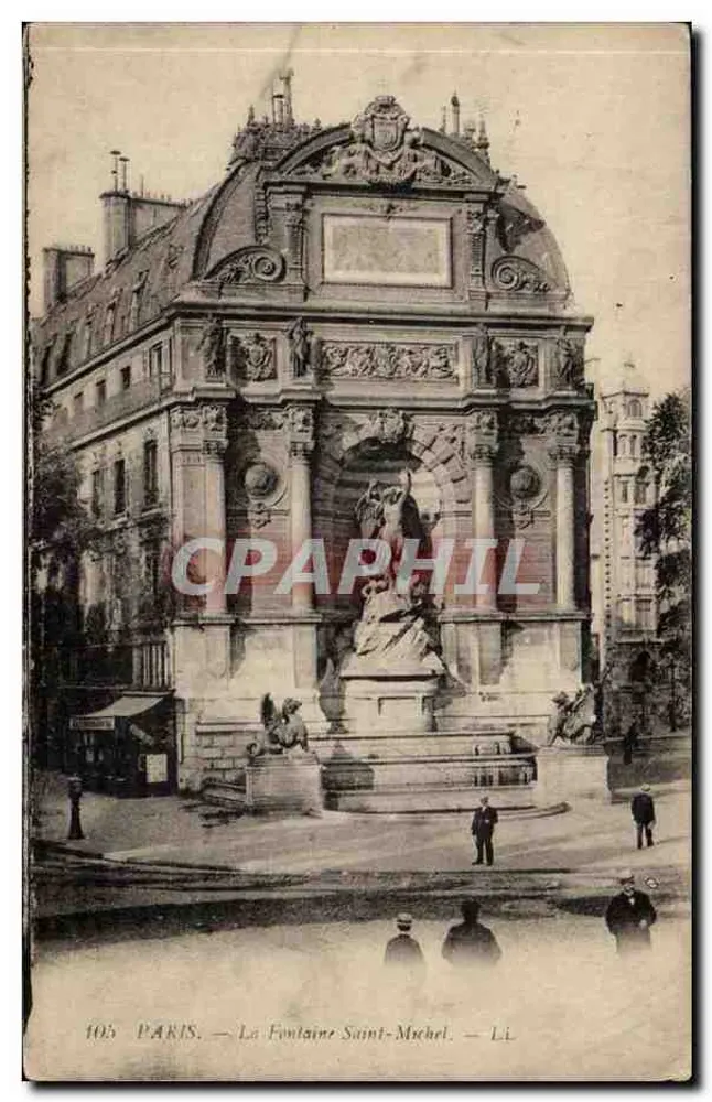 Parigi — La Fontaine Saint-Michel — editore L.L. n°105 - Recto