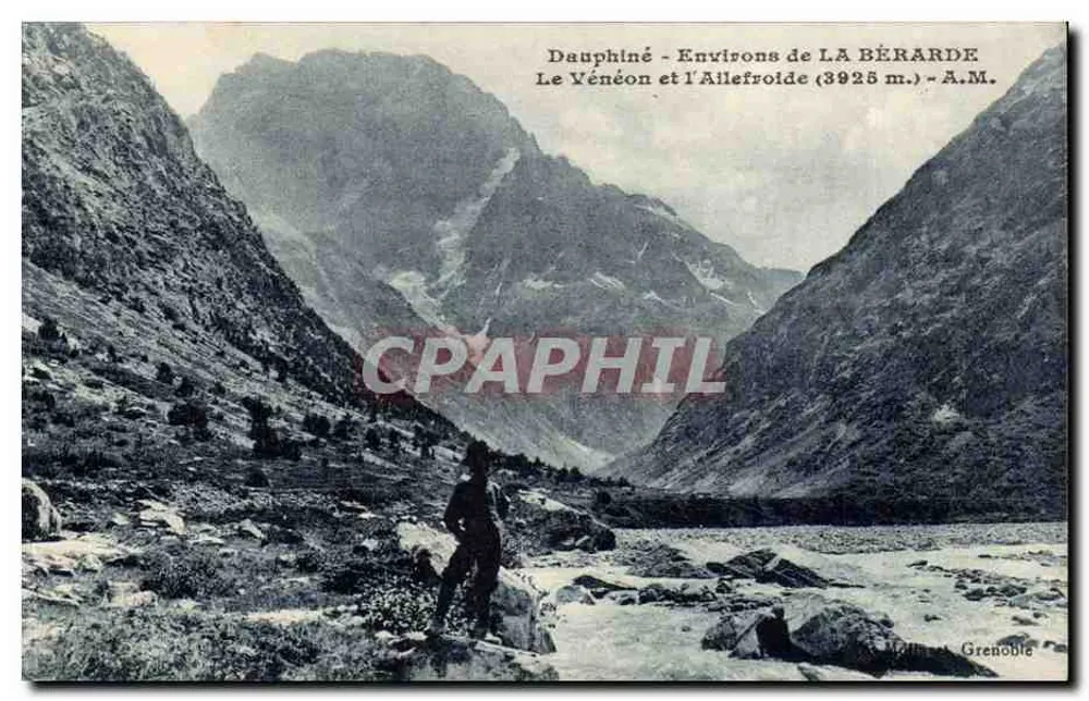 Dauphiné - Umgebung von LA BÉRARDE — Le Vénéon und l'Allefroide (3925 m.) — A.M. — Milliet, Grenoble - Vorderseite