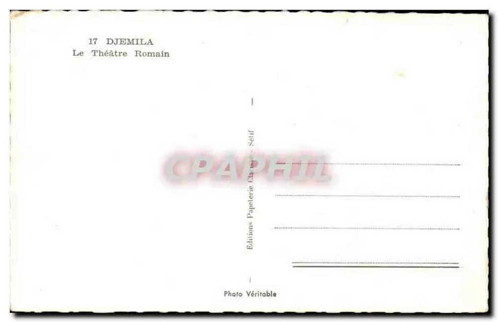 Djémila — O Teatro Romano — Edições Papetorïa (Djémila - Sétif) - Verso