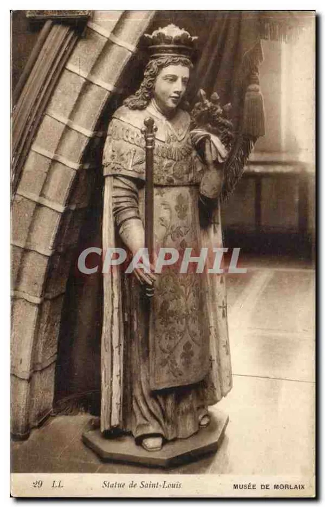 Estátua de São Luís — Museu de Morlaix — editor LL, n° 29 - Frente