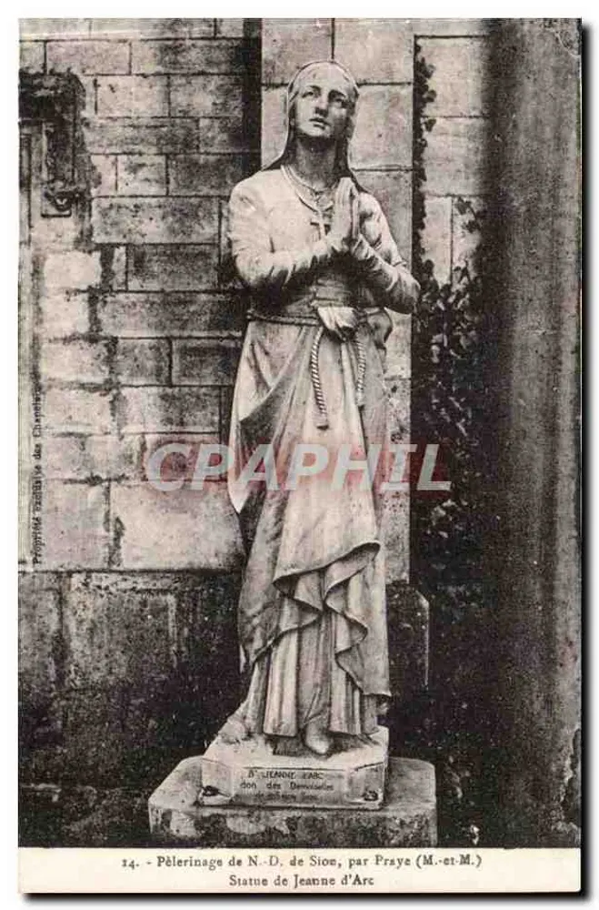 Pilgerung der N.-D. de Sion, von Praye (M.-et-M.) — Statue der Jeanne d'Arc — Eigentum der Chambers - Vorderseite