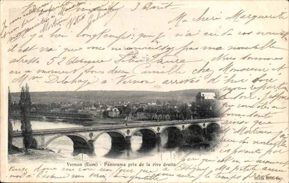 Vernon (Eure) - Panorama tirado da margem direita — VICTOR PETIT, EDIT. - Frente
