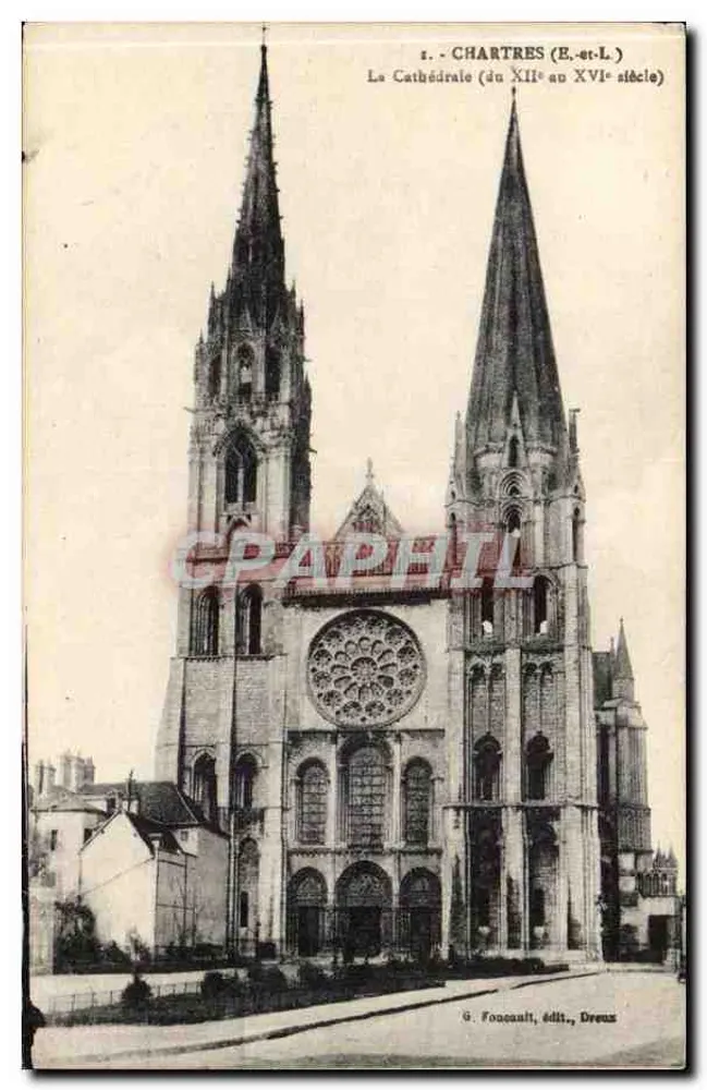 Chartres (E.-et-L.) — A Catedral (do século XII ao século XVI) — G. Fonceant, editor, Dreux - Frente
