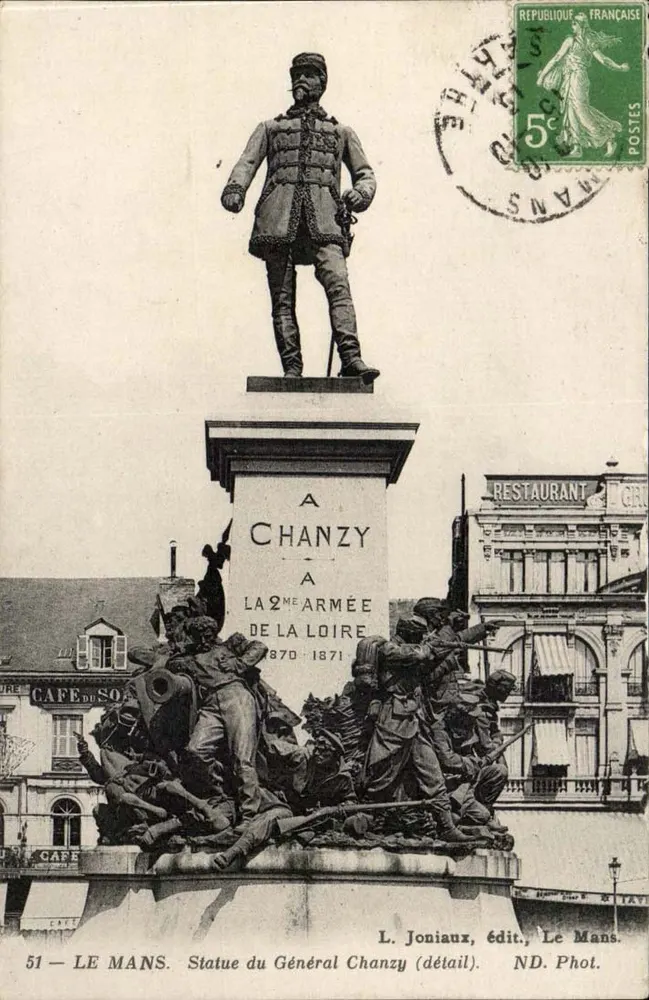 Le Mans — Estátua do Geral Chanzy — L. Joniaux, editor, Le Mans - Frente
