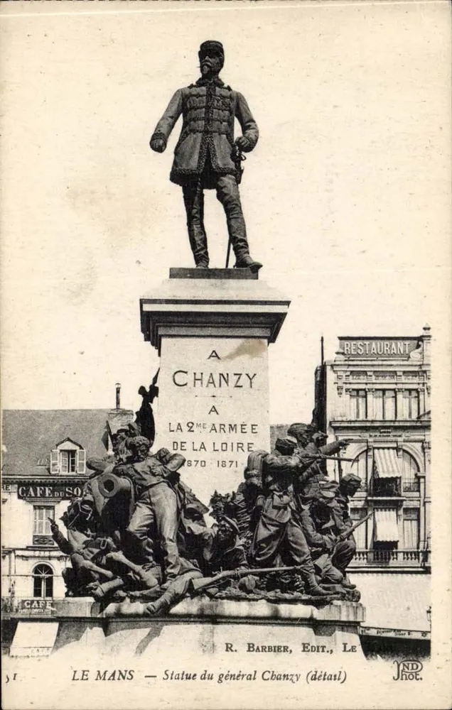 Le Mans — Estátua do general Chanzy — R. Barbier, Edit., Le Mans - Frente
