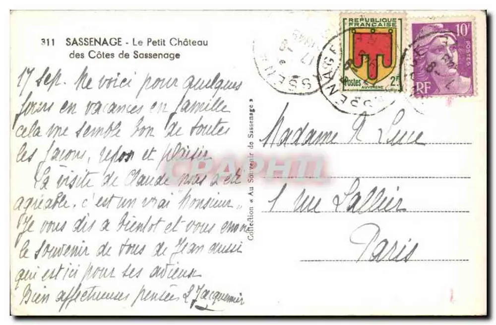 Sassenage - Das kleine Schloss der Sassenage-Hügel — n°311 - Rückseite