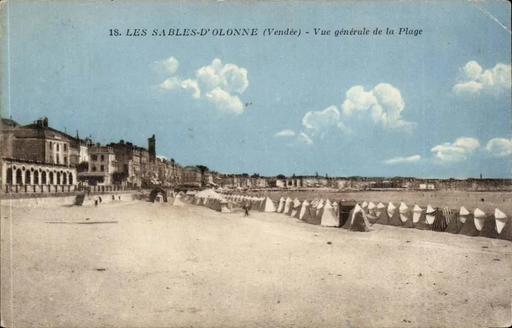 Les Sables-d'Olonne (Vendée) — Vista geral da Praia — Fototipia Jeilly-Pomme, Mortagne - Frente