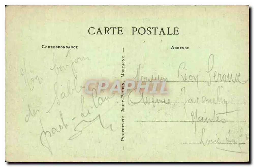 Les Sables-d'Olonne (Vendée) — Vista geral da Praia — Fototipia Jeilly-Pomme, Mortagne - Verso
