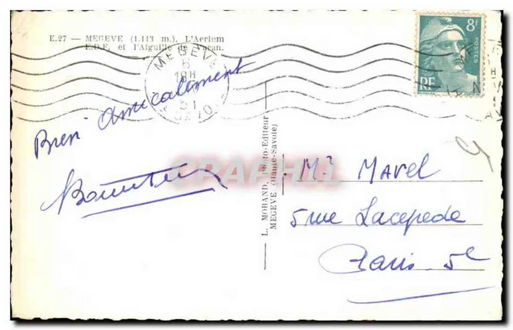 Mégeve — L'Aerium e a Aiguille de Bren — L. Monard, editor - Verso
