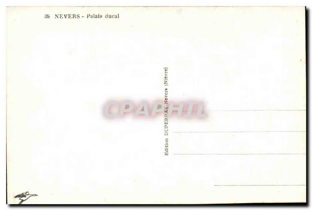 Nevers - Palácio Ducal — Editor DUPERRAT (Nevers) — n° 39 - Verso