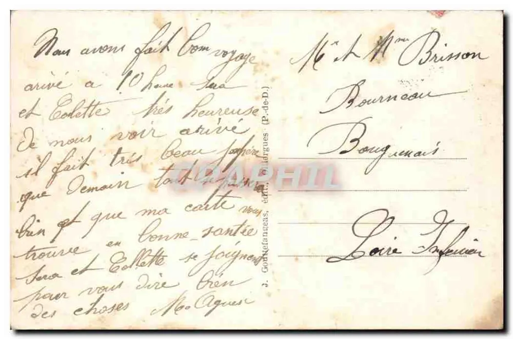 Gorges da Durolle — Thiers — A Auvergne — editor Durolle, n° 278 - Verso