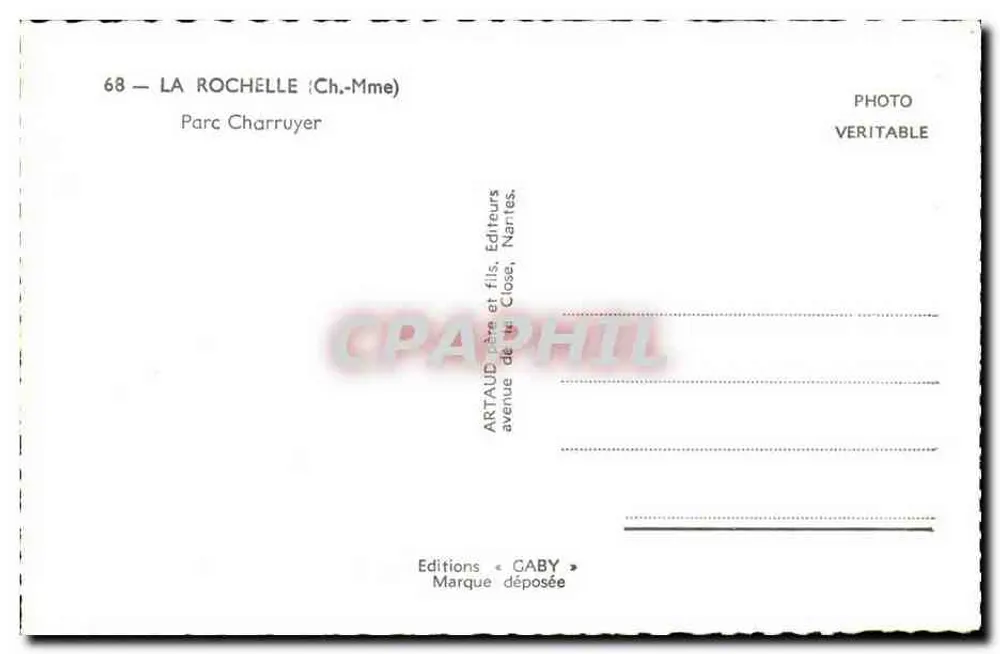 Parque Charruyer — La Rochelle — Éditions Gaby - Verso