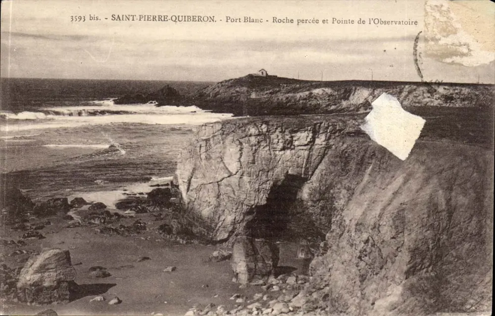 Saint-Pierre-Quiberon — Port Blanc, Roche Percée und Pointe de l'Observatoire — unbekannter Verlag, n° 3593 bis - Vorderseite