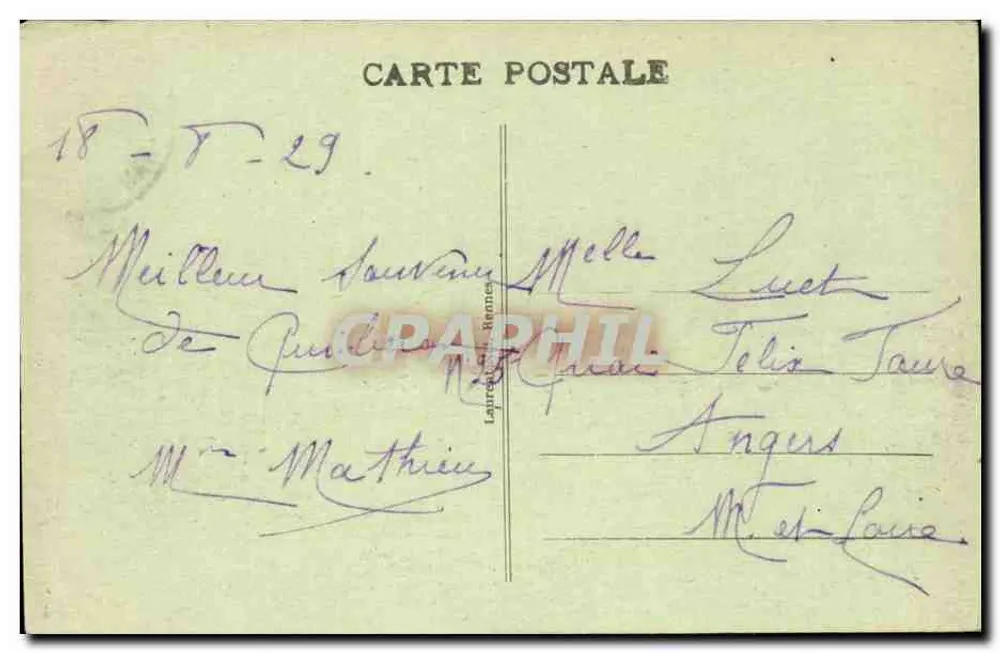 Saint-Pierre-Quiberon — Port Blanc, Roche Percée und Pointe de l'Observatoire — unbekannter Verlag, n° 3593 bis - Rückseite