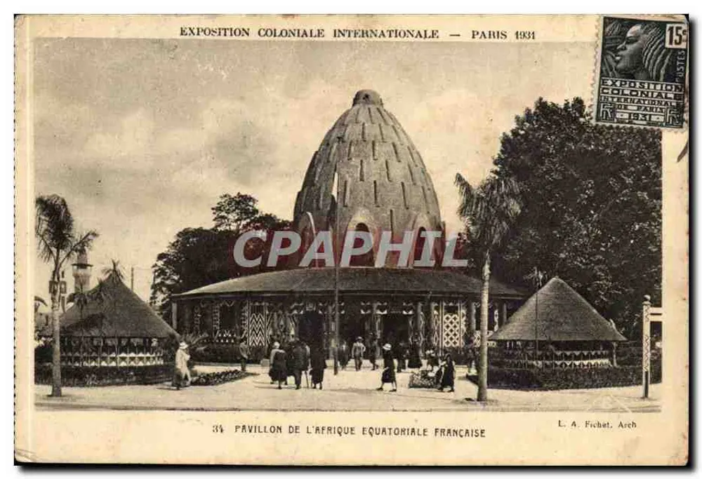 Pavillon der Französischen Äquatorialafrika — Internationale Kolonialausstellung — Paris 1931 - Vorderseite