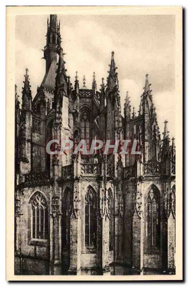 Abadia do Monte-Santo-Michel — vista da fachada gótica — editor Serv. Comercial Monumentos Históricos - Frente
