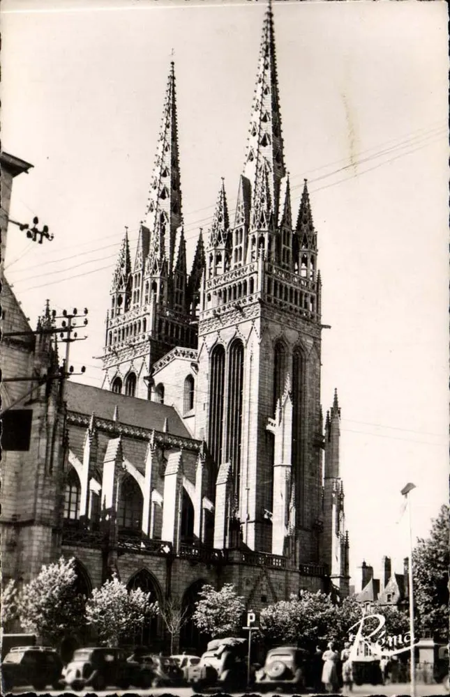 Quimper — Catedral: lado norte — Edições Quimper - Frente