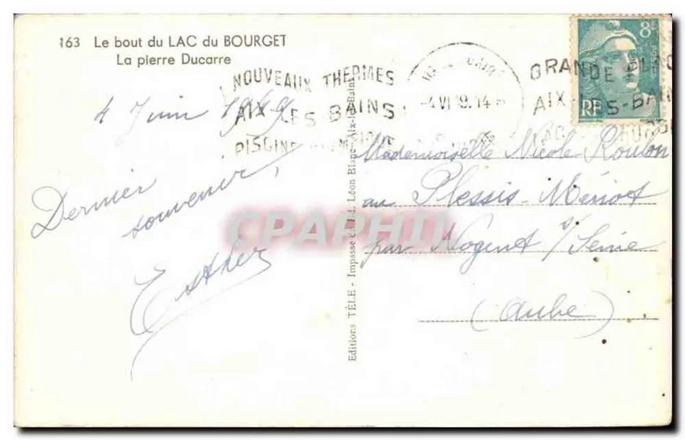 A extremidade do Lago de Bourget — A pedra Ducarre — Editora TÉLÉ, n°163 - Verso