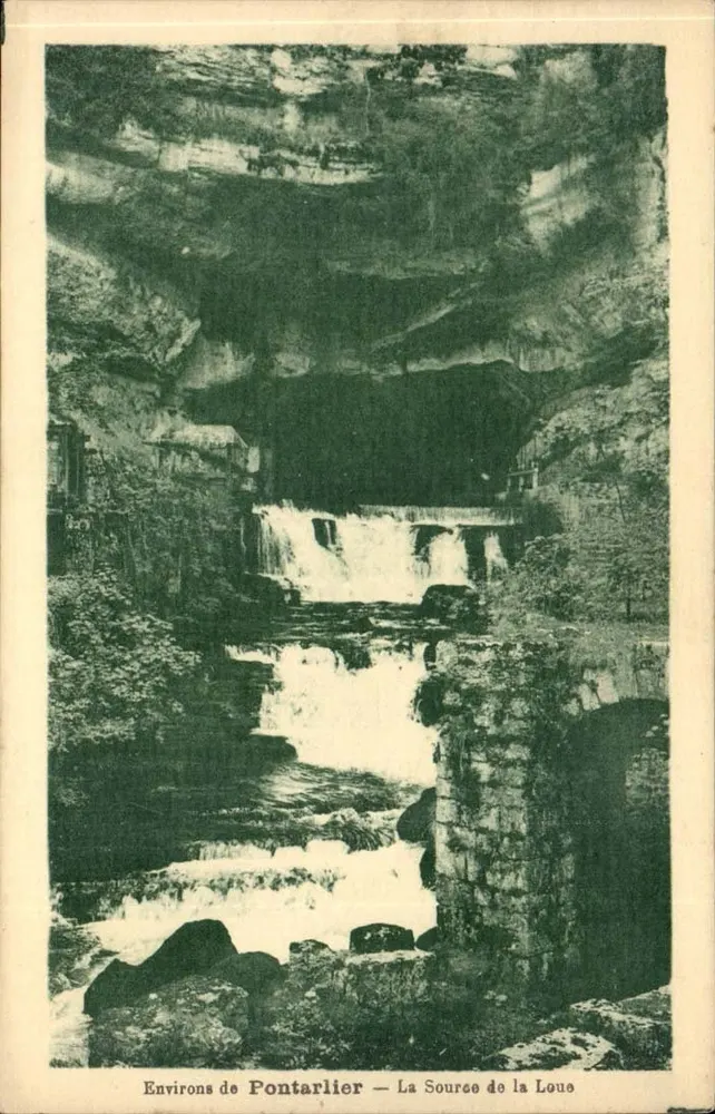 Arredores de Pontarlier — A Fonte da Loue — Éd. Faisvre-Pontarlier - Frente