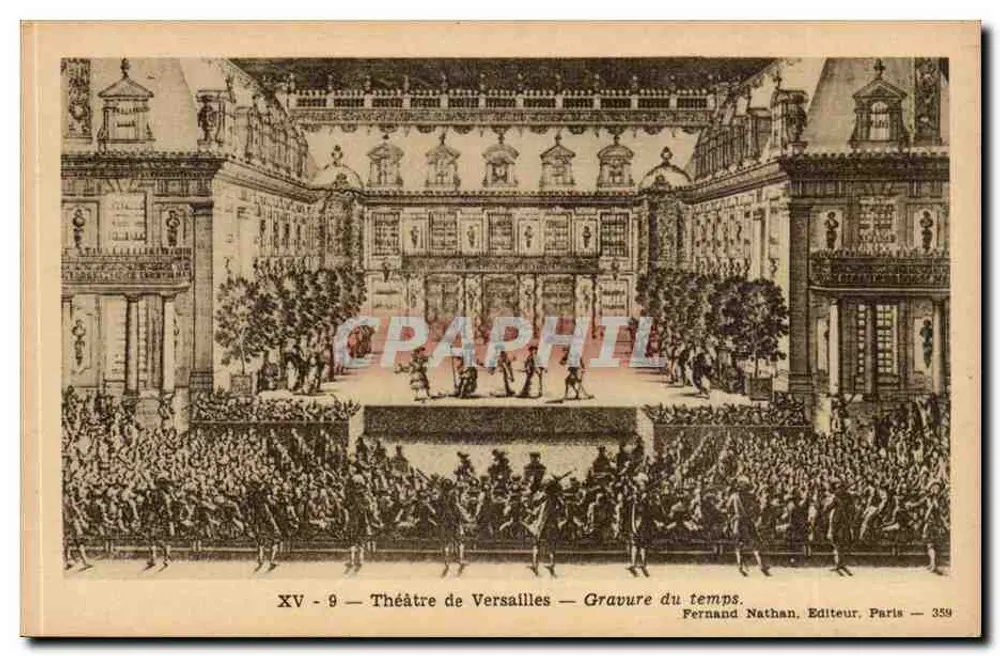 Teatro de Versalhes — Gravura da época — Fernand Nathan, Editor, Paris — 359 - Frente