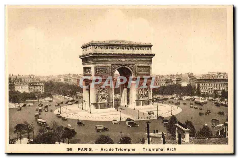 Paris — Arco do Triunfo — editor A. Leconte, 38, r. Ste-Croix-de-la-Bretonnerie, Paris - Frente
