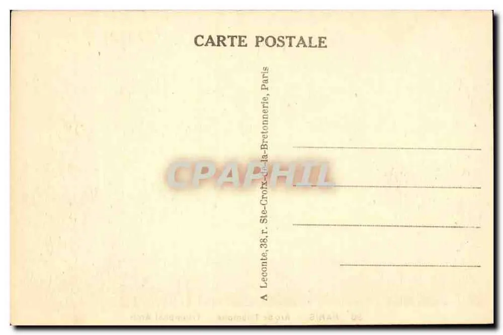 Paris — Arco do Triunfo — editor A. Leconte, 38, r. Ste-Croix-de-la-Bretonnerie, Paris - Verso