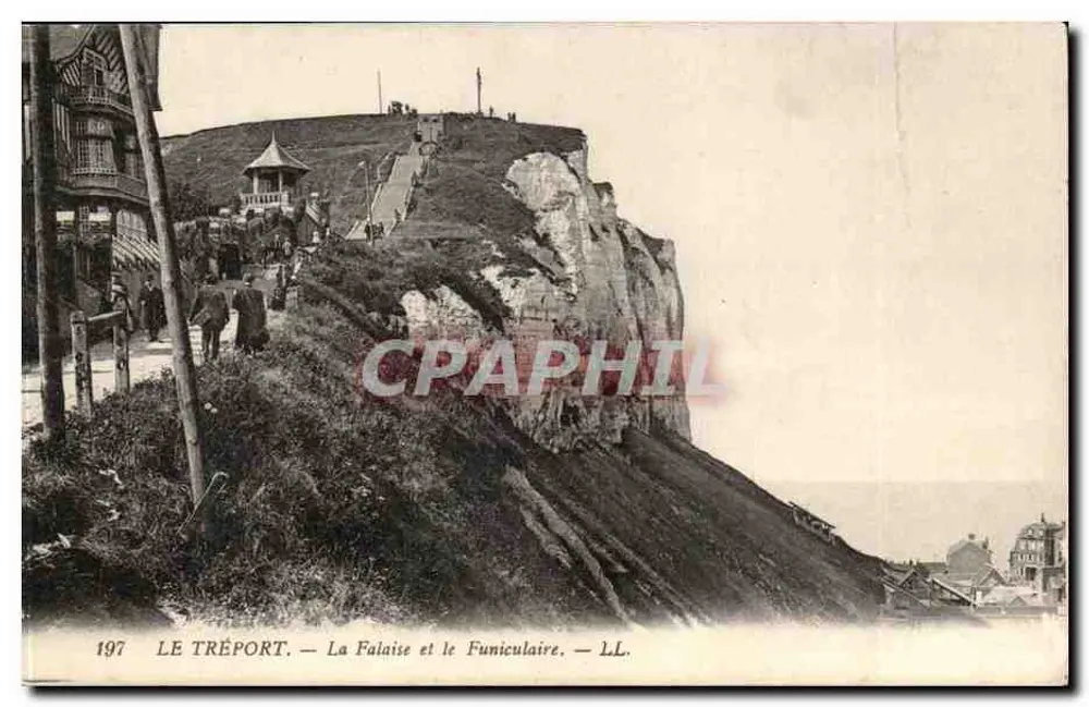 Le Tréport — Die Klippe und der Seilbahn — LL. n° 197 - Vorderseite