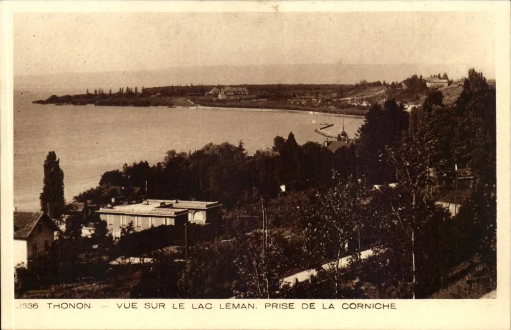 Thonon — Ansicht des Sees Léman, vom Corniche aus — Verlag BRAN & Cie, Nr. 2536 - Vorderseite
