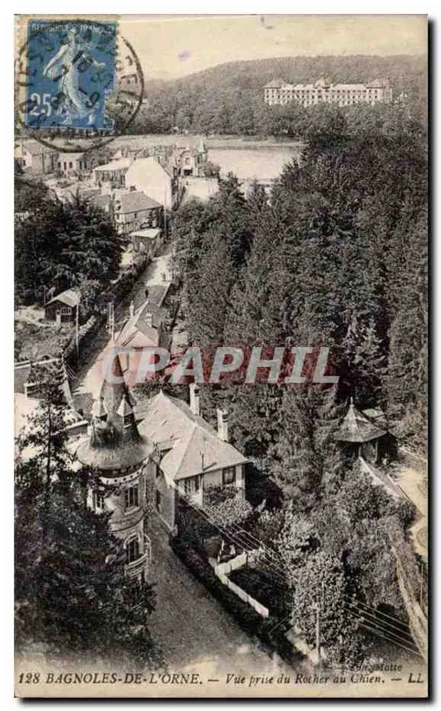 Bagnolles-de-l'Orne — Ansicht vom Rocher du Chien — Verlag LL, Nr. 128 - Vorderseite