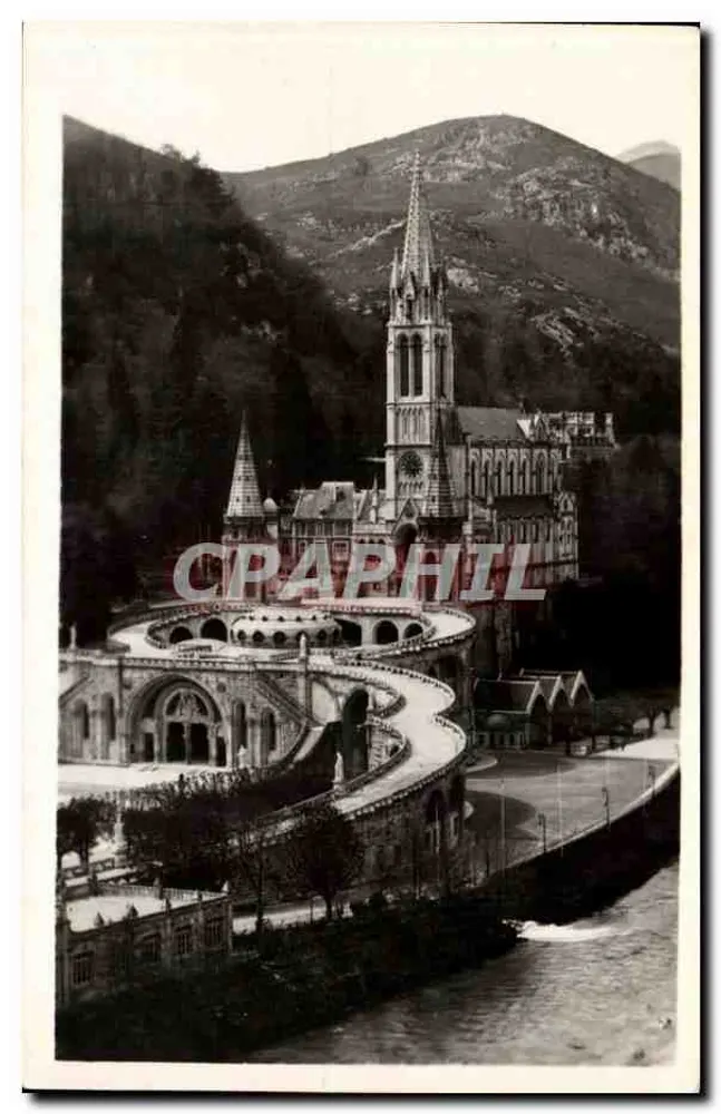 A Basílica e o Gave — Lourdes — Edição P. DOUCET Lourdes, n° 104 - Frente