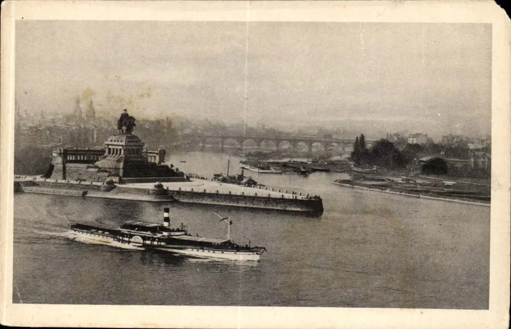 De Rijn — Koblenz, Deutscher Eck — uitgever Ludwig Fürst, Mainz, n° 122 - Voorkant