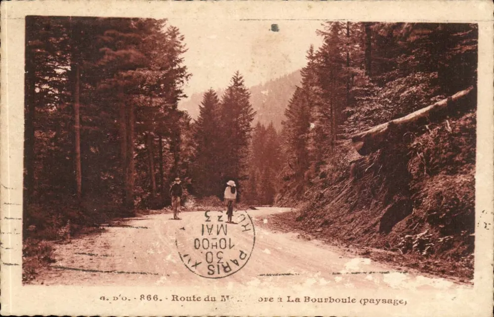 Estrada do Mont-Dore para La Bourboule — paisagem — J. Gouttefanges, Ed. Mont-Dore, n° 866 - Frente