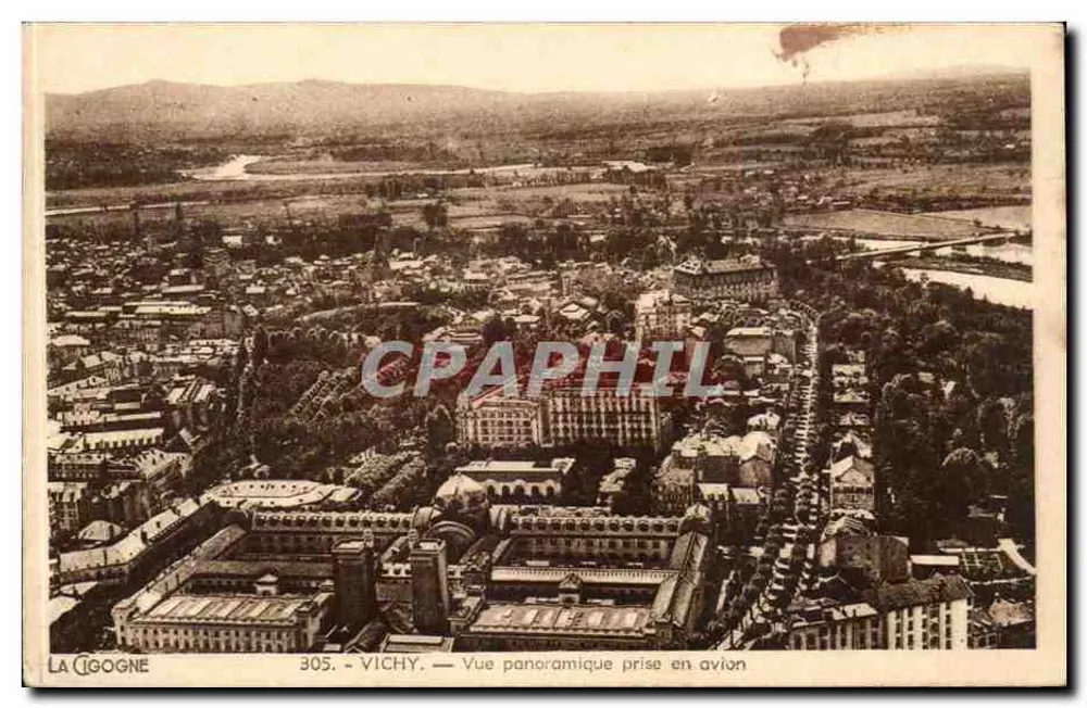 Vichy — Panoramablick aus der Luft — La Cigogne, n°305 - Vorderseite