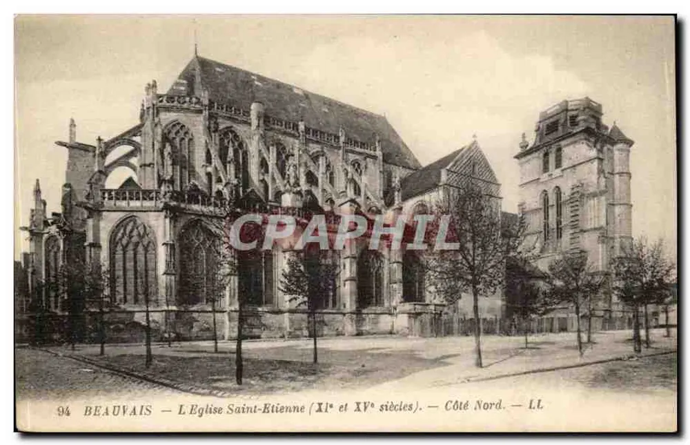 Beauvais — Die Kirche Saint-Étienne (11. und 15. Jahrhundert) — Nordseite — LL - Vorderseite