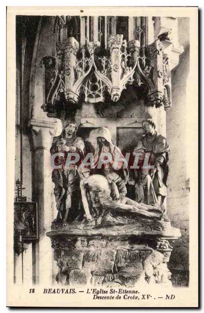 Beauvais — Kirche St-Etienne. Abstieg vom Kreuz, 15. Jahrhundert — ND - Vorderseite