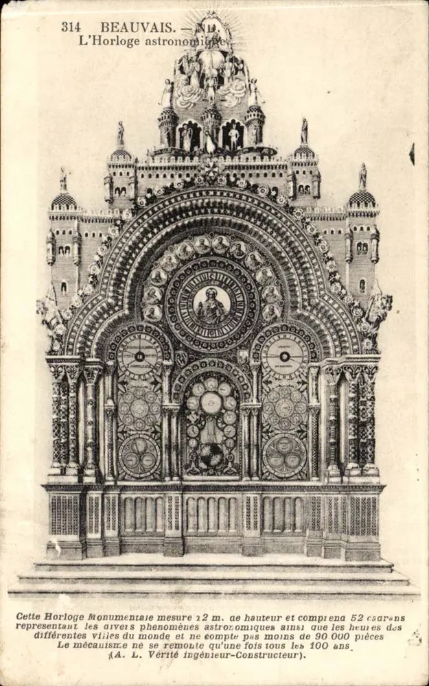 Beauvais — A Relógio Astronômico — A. L. Vérité Engenheiro-Construtor - Frente