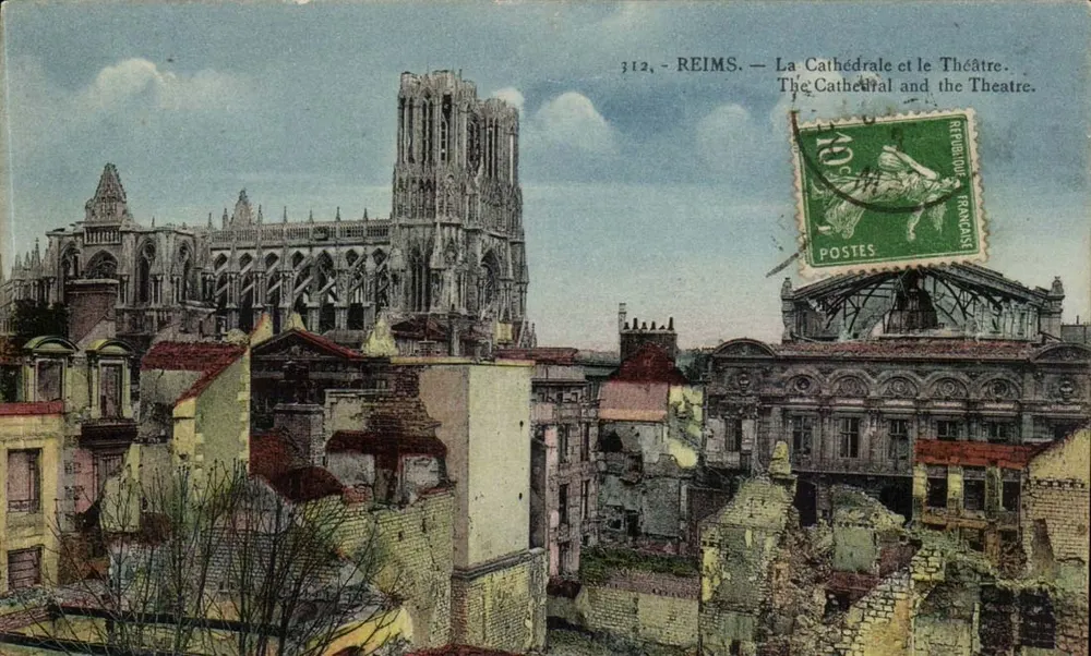 Reims — Die Kathedrale und das Theater — Verlag Bandet, Nr. 312 - Vorderseite