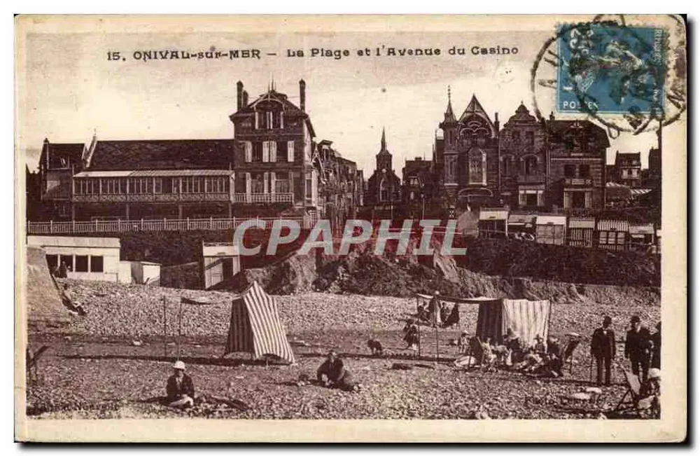Onival-sur-Mer — Der Strand und die Avenue du Casino — Verlag: , Nr. 15 - Vorderseite