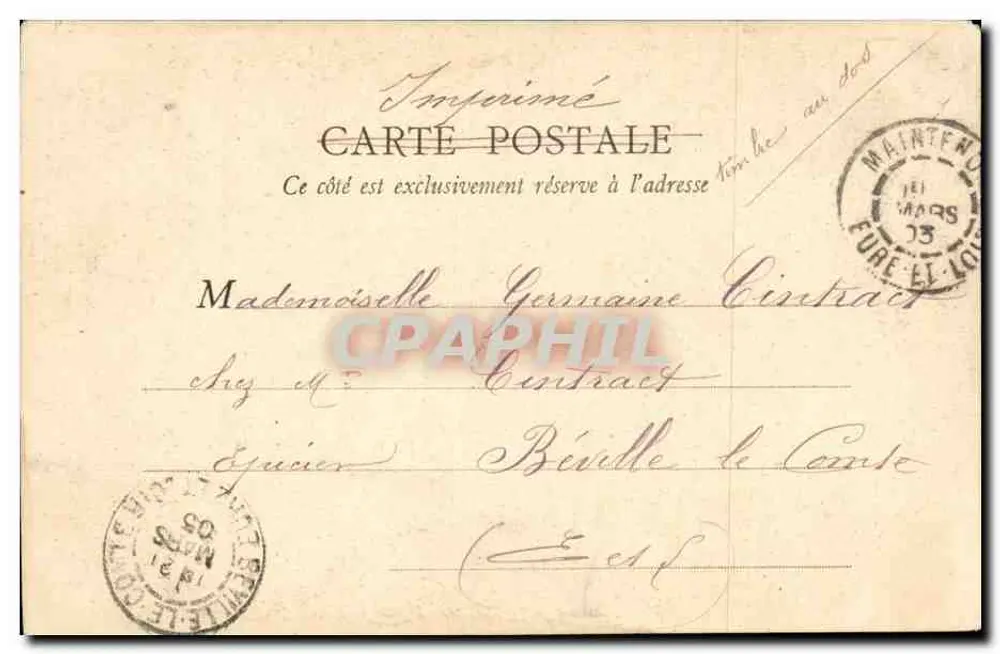 Maintenon — O Castelo, fachada meridional — B.F. Paris, n°6 - Verso