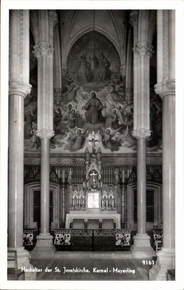 Hochaltar der St. Josefskirche, Karmel - Mayerling — Verlag S. Jos. Mayerlingens M. W. Carmel, Nr. 9161 - Vorderseite