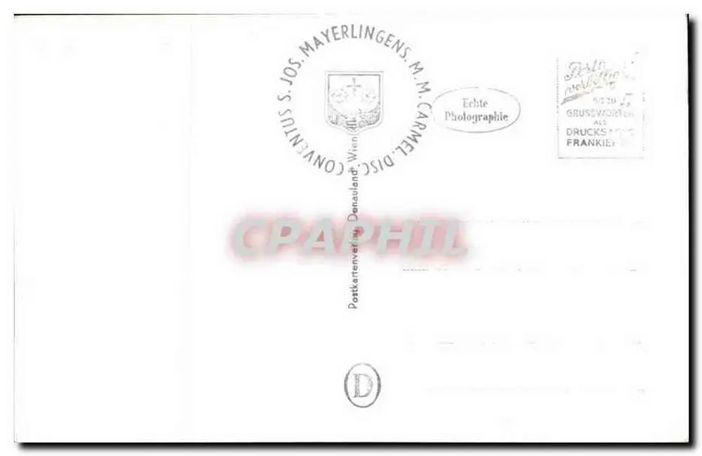 Hochaltar der St. Josefskirche, Karmel - Mayerling — Verlag S. Jos. Mayerlingens M. W. Carmel, Nr. 9161 - Rückseite
