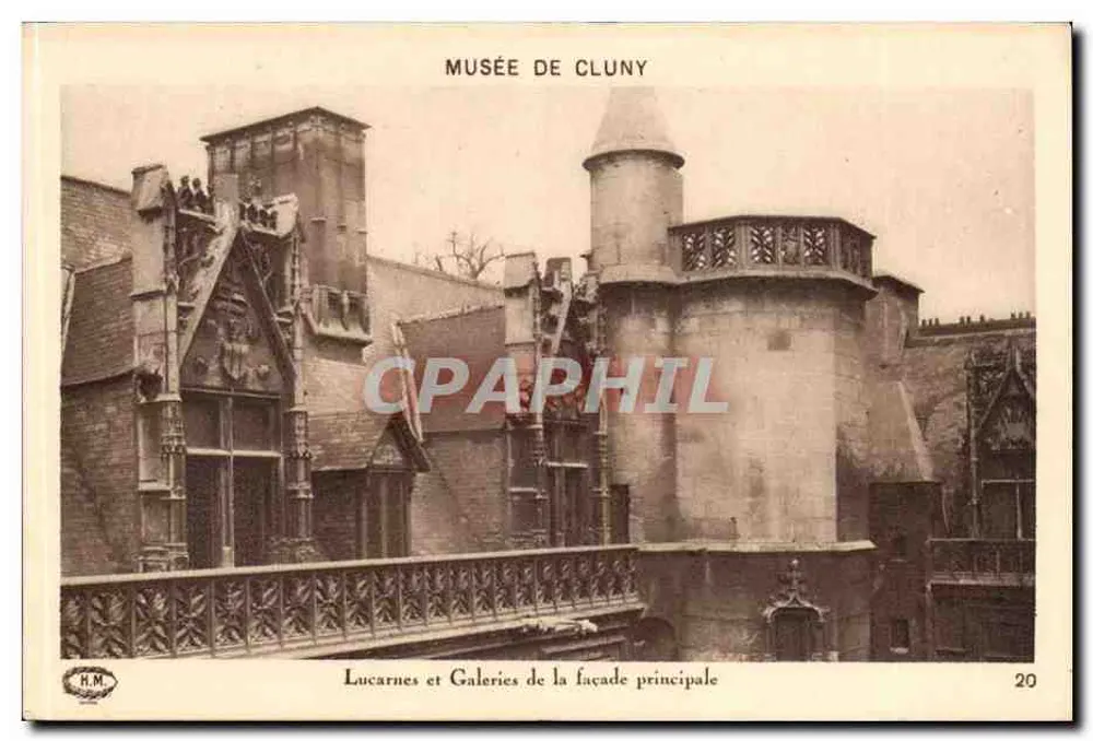 Musée de Cluny — Fenster und Galerien der Hauptfassade — H.M. n°20 - Vorderseite