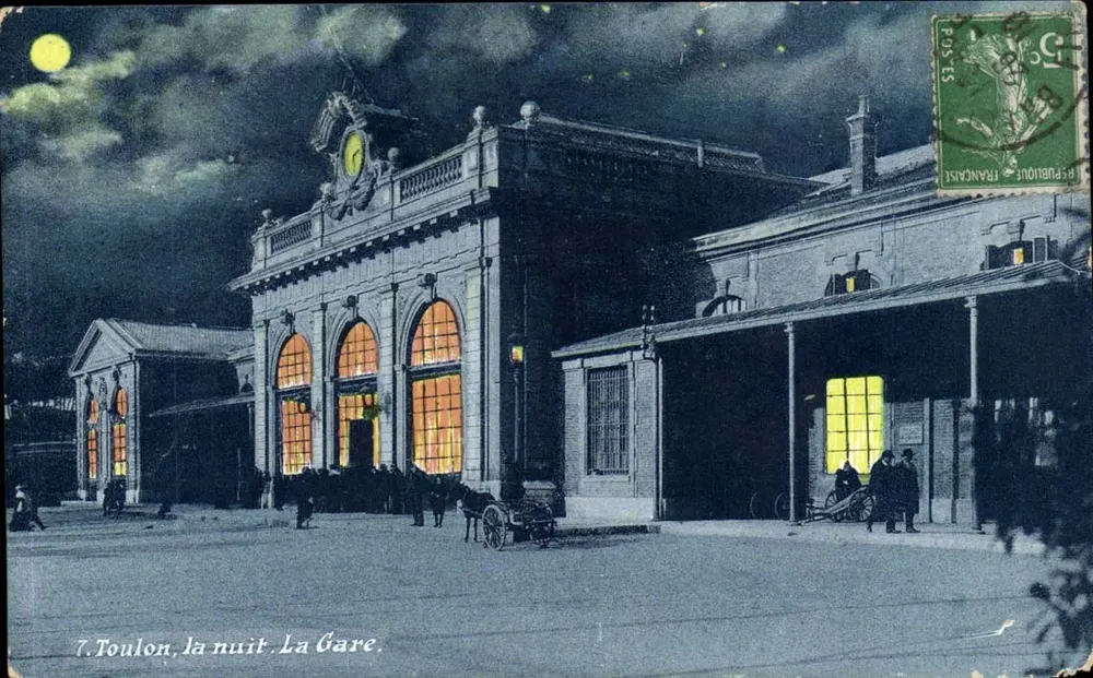 Toulon, à noite. A Estação — Edição das «Danses de France» - Frente