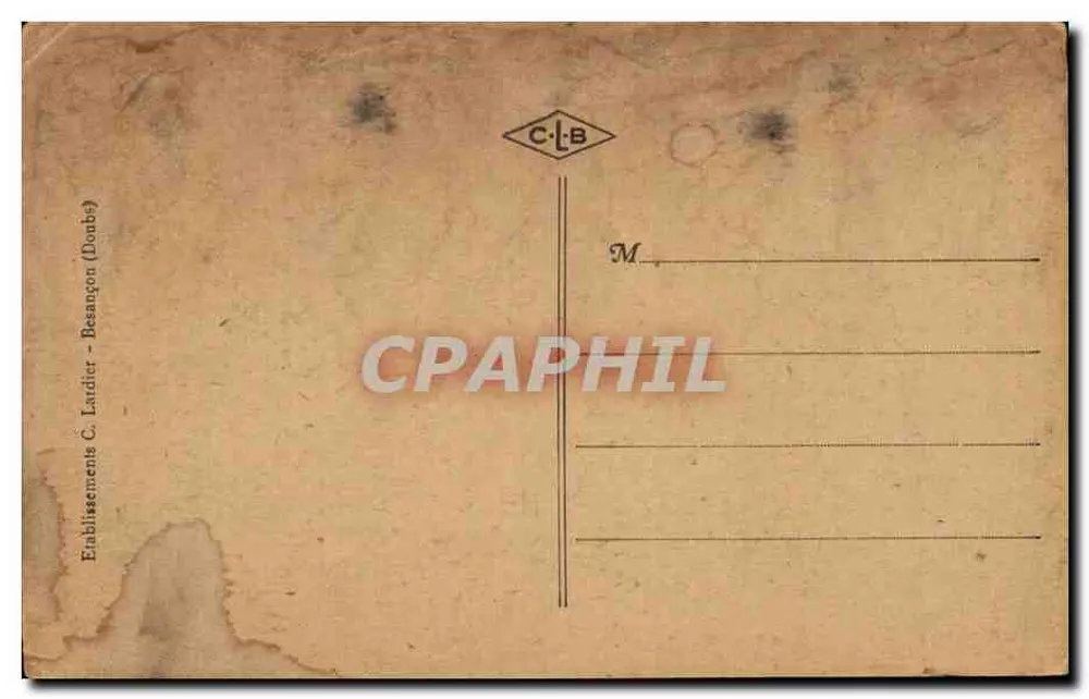 Belfort — Praça das Armas e Castelo — Editor C. Lardier, Besançon (Doubs), n° 56 - Verso