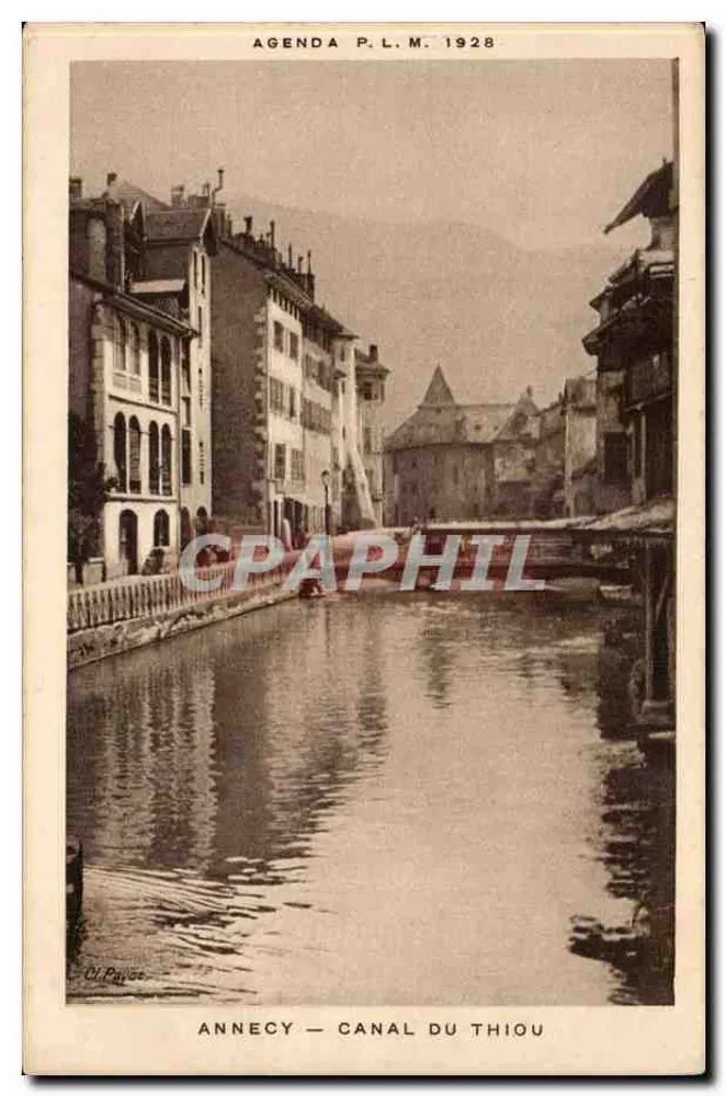 Annecy — Canal du Thiou — P.L.M. Agenda 1928 - Vorderseite