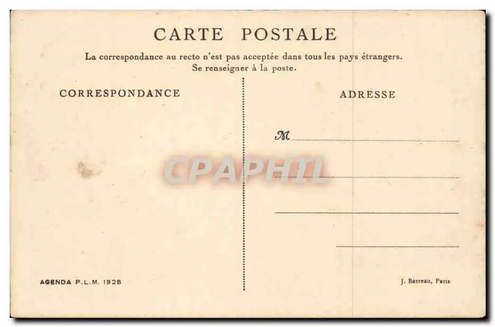 Annecy — Canal du Thiou — P.L.M. Agenda 1928 - Rückseite