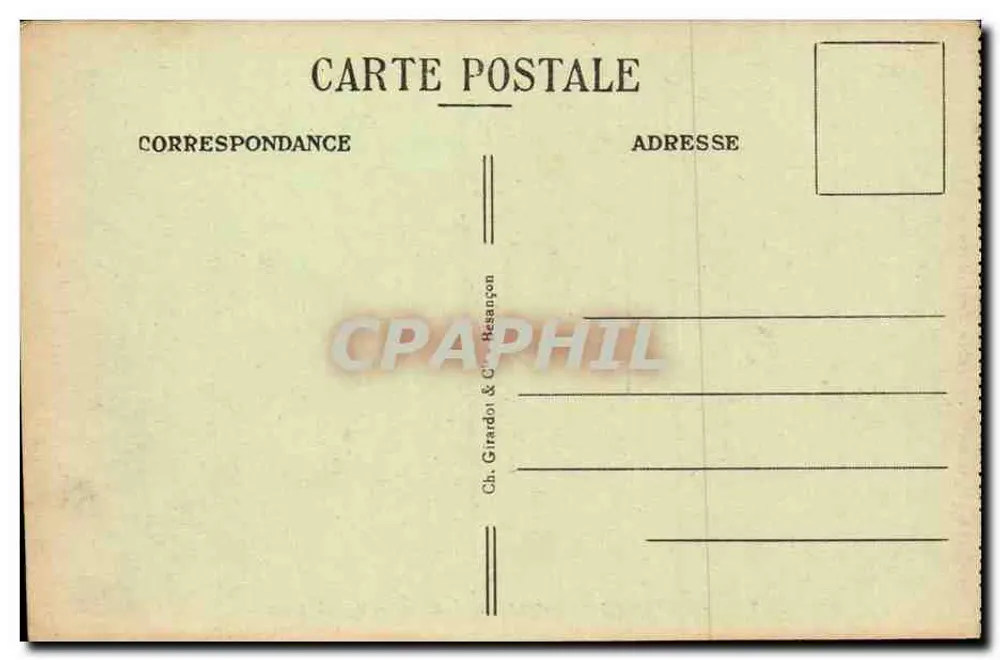 Besançon-les-Bains — Praça Saint-Amour — editor Ch. Girardon & Cie - Verso